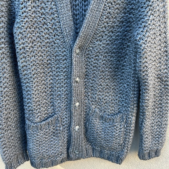 Daniele Fiesoli 🔥 Italy Chunky Knit Cardigan Sweater Gray Sz M Wool Alpaca - Picture 3 of 9